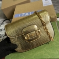 Gucci Horsebit 1955 lizard mini bag 675801 gold leather