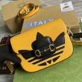 Adidas x Gucci 658574 Horsebit 1955 mini bag Yellow and black leather