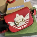 Adidas x Gucci 658574 Horsebit 1955 mini bag red and white leather