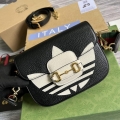 Adidas x Gucci 658574 Horsebit 1955 mini bag black and white leather