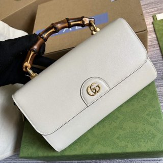 Gucci 675794 Gucci Diana Small Shoulder Bag White