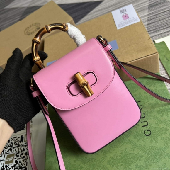 Gucci 702106 Bamboo Mini Handbag Pink