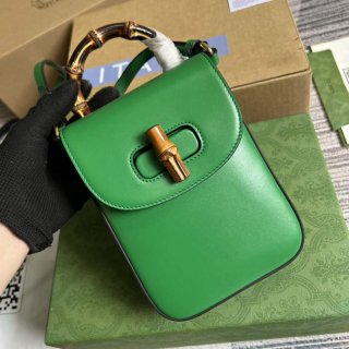 Gucci 702106 Bamboo Mini Handbag Green