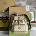 Gucci 674147 Backpack with Interlocking G Beige and white