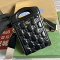 Gucci 723776 GG Matelassé Top Handle Mini Bag Black