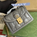 Gucci 724499 GG Matelassé Small Top Handle Bag Grey