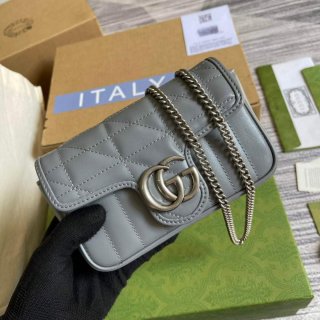 Gucci 476433 GG Marmont Super Mini Bag Grey