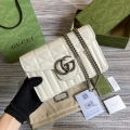 Gucci 474575 GG Marmont mini bag White