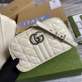 Gucci 447632 GG Marmont matelassé small shoulder bag White