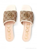 Gucci 619893 Women’s slide sandal with Double G Beige and ebony