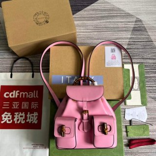 Gucci 702101 Bamboo backpack Pink