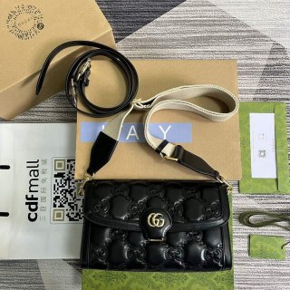 Gucci 724529 GG Matelassé Small Bag Black