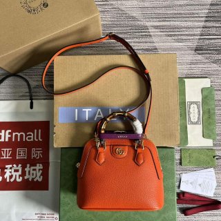 Gucci 715775 Gucci Diana Mini Tote Bag Orange leather