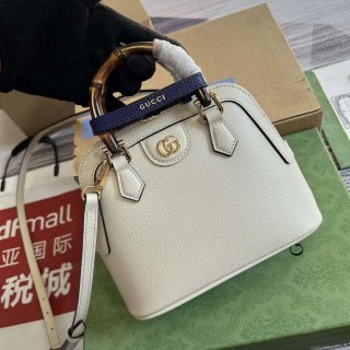 Gucci 715775 Gucci Diana Mini Tote Bag White leather