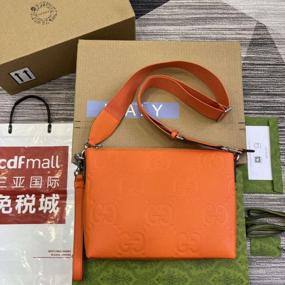 Gucci 696009 Jumbo GG Medium Messenger Bag Orange