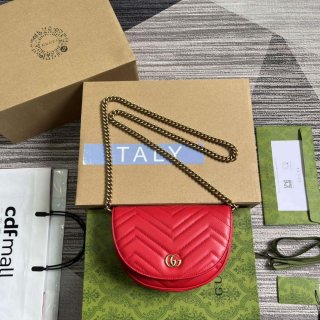 Gucci 746431 GG Marmont Matelassé Chain Mini Bag Red