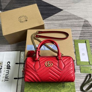 Gucci 746319 GG Marmont Small Top Handle Bag Red