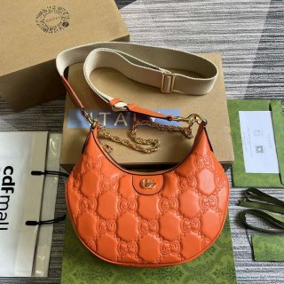 Gucci 739709 GG Matelassé Small Shoulder Bag Orange