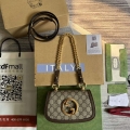 Gucci 724645 Gucci Blondie Mini Shoulder Bag Beige and ebony