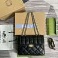 Gucci ‎740834 GG Deco Small Shoulder Bag Black