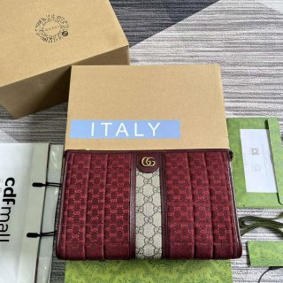 Gucci 751912 Mini GG Canvas Pouch Red