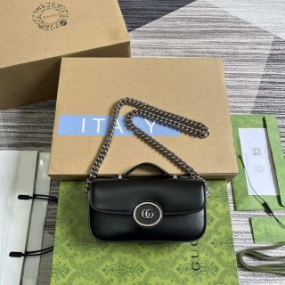 Gucci 760194 Petite GG Super Mini Bag Black