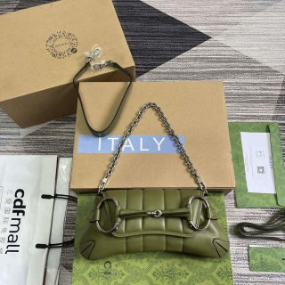 Gucci 764339 Gucci Horsebit Chain Small Shoulder Bag Green