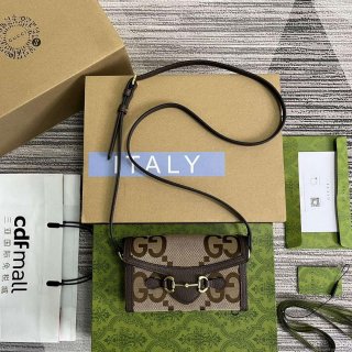 Gucci 699296 Gucci Horsebit 1955 Jumbo GG Mini Bag Brown big G