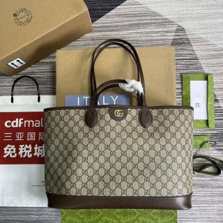 Gucci 739730 Ophidia Medium Tote Bag Brown canvas