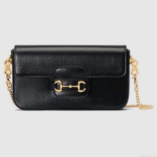 Gucci 752002 Gucci Horsebit 1955 Mini Bag Black leather