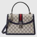 Gucci ‎‎651055 Ophidia GG Small Top Handle Bag Beige and Blue