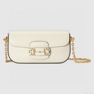 Gucci 735178 Gucci Horsebit 1955 small shoulder bag White