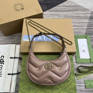 Gucci 770983 GG Marmont Half Moon Shaped Mini Bag Light pink