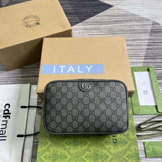 Gucci 760019 Ophidia GG Toiletry Case Bag Grey