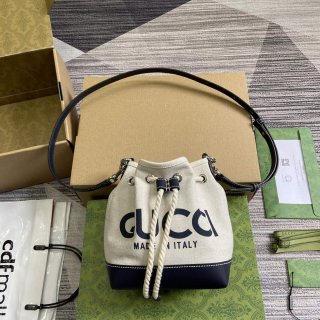 Gucci 777166 Mini Shoulder Bag With Gucci Print Blue