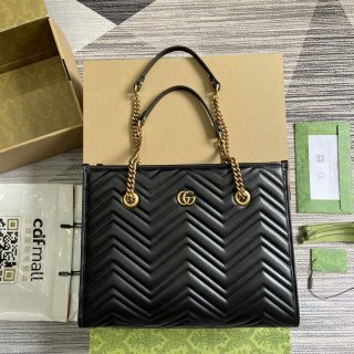 Gucci 779724 GG Marmont Medium Tote Bag Black