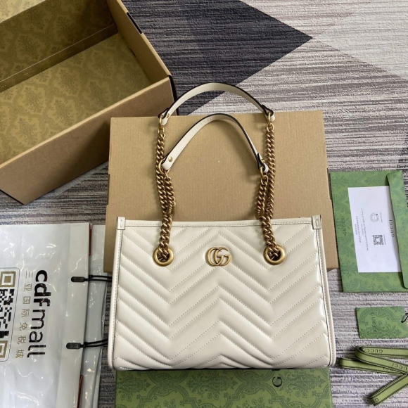 Gucci 779727 GG Marmont small Tote Bag White