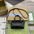 Gucci 790130 GG Super Mini Top Handle Bag Black