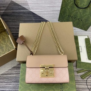 Gucci 409487 Padlock Small Shoulder Bag Pink