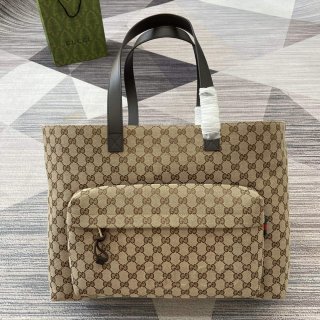 Gucci 802166 Large GG Tote Bag Brown