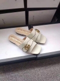 Gucci 663879 Online Exclusive Sandal With Double G Leather Rice White