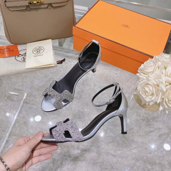 Hermes H221160 Cocktail Sandal Hermes Elbe Pumps Shoes Heel High 70mm h70047