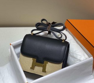 Hermes Constance Cross Body Bag Epsom Leather Gold H28401