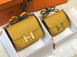 Hermes Constance Cross Body Bag Epsom Leather Gold H28413