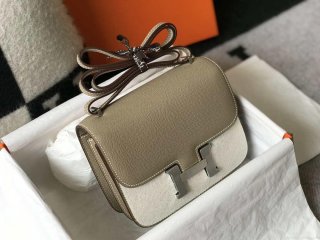 Hermes Constance Shoulder Bags Epsom Leather Silver H28415