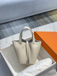 Hermes H056289 Picotin Lock 18 22 Bag H330013 Silver