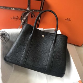 Hermes Black Togo leather Garden Party 30cm Bag Machine sewing H239053