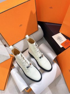 Hermes Shoes H222069Z Funk Ankle Boot Beige Glaise