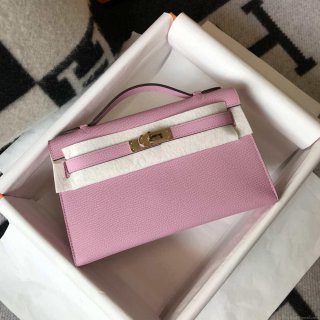 Hermes Mini Kelly Pouchette Epsom Leather H230226 Pink