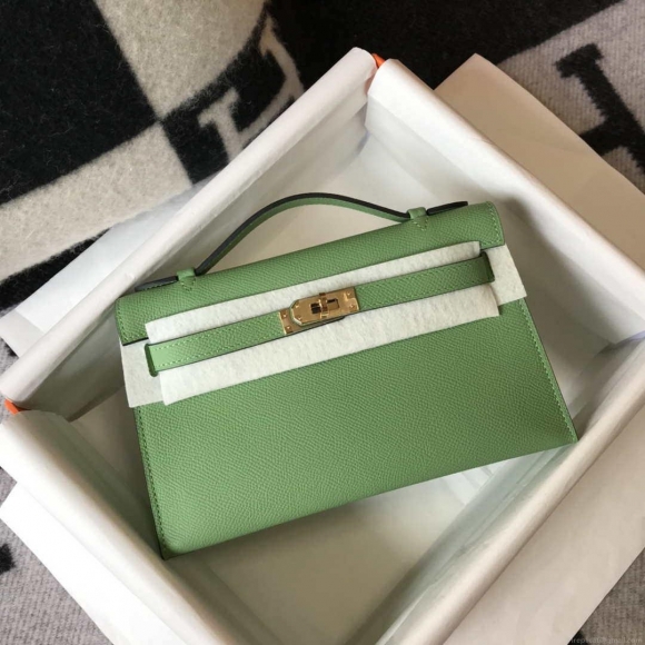 Hermes Mini Kelly Pouchette Epsom Leather H230229 Green